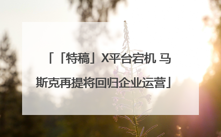 「特稿」X平台宕机 马斯克再提将回归企业运营