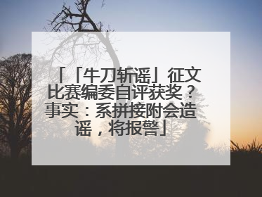 「牛刀斩谣」征文比赛编委自评获奖？事实：系拼接附会造谣，将报警