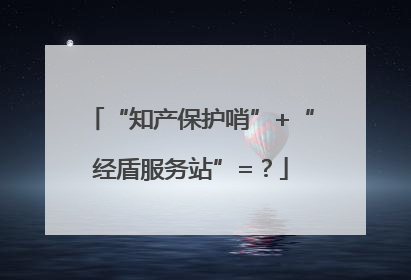 “知产保护哨”+“经盾服务站”=？