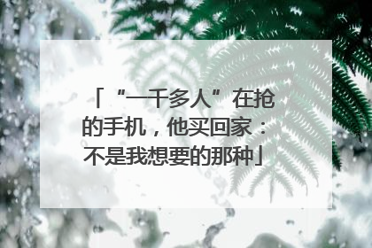 “一千多人”在抢的手机，他买回家：不是我想要的那种