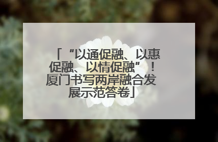 “以通促融、以惠促融、以情促融”！厦门书写两岸融合发展示范答卷