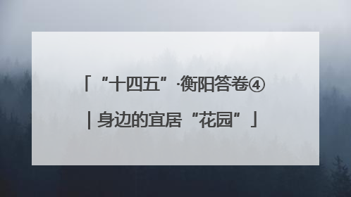 “十四五”·衡阳答卷④｜身边的宜居“花园”