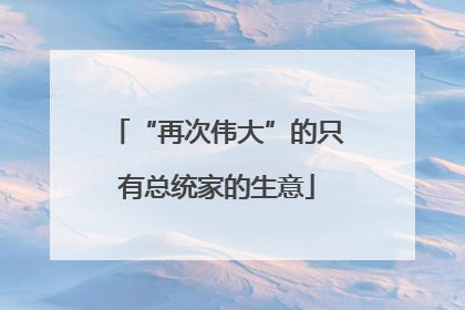 “再次伟大”的只有总统家的生意