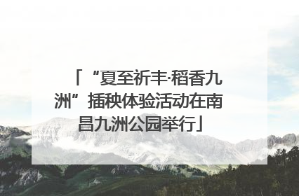 “夏至祈丰·稻香九洲”插秧体验活动在南昌九洲公园举行
