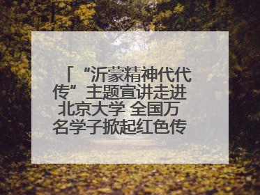 “沂蒙精神代代传”主题宣讲走进北京大学 全国万名学子掀起红色传承热潮