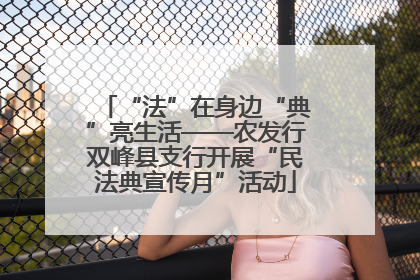 “法”在身边“典”亮生活——农发行双峰县支行开展“民法典宣传月”活动