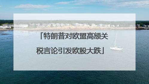 特朗普对欧盟高额关税言论引发欧股大跌