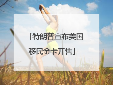 特朗普宣布美国移民金卡开售