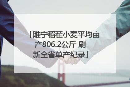 睢宁稻茬小麦平均亩产806.2公斤 刷新全省单产纪录