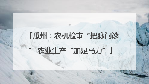 瓜州：农机检审“把脉问诊” 农业生产“加足马力”