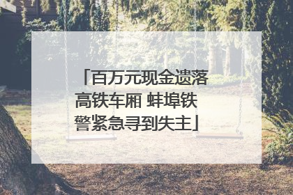 百万元现金遗落高铁车厢 蚌埠铁警紧急寻到失主