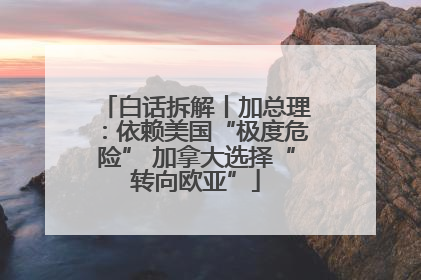 白话拆解丨加总理：依赖美国“极度危险” 加拿大选择“转向欧亚”