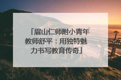 眉山仁师附小青年教师舒平：用独特魅力书写教育传奇