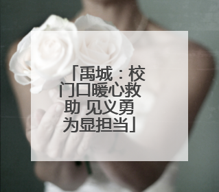 禹城：校门口暖心救助 见义勇为显担当