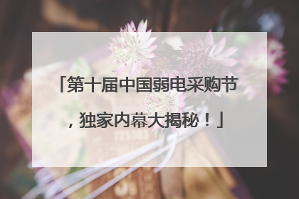 第十届中国弱电采购节，独家内幕大揭秘！