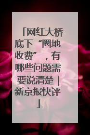 网红大桥底下“圈地收费”，有哪些问题需要说清楚｜新京报快评