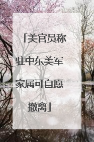 美官员称驻中东美军家属可自愿撤离