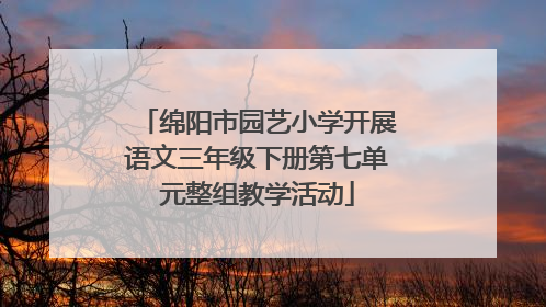绵阳市园艺小学开展语文三年级下册第七单元整组教学活动