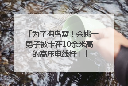 为了掏鸟窝！余姚一男子被卡在10余米高的高压电线杆上