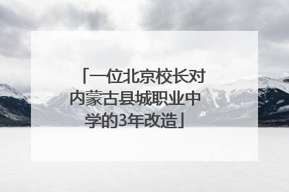 一位北京校长对内蒙古县城职业中学的3年改造