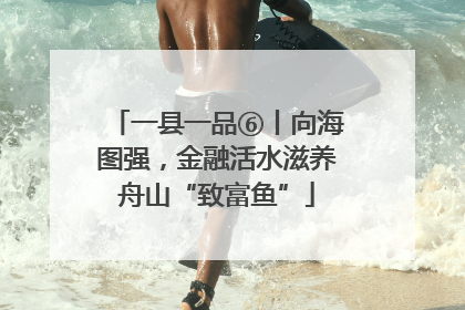 一县一品⑥丨向海图强，金融活水滋养舟山“致富鱼”