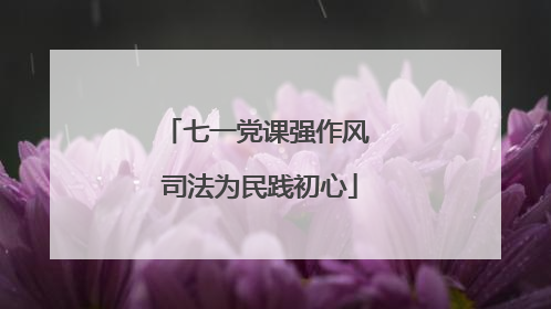 七一党课强作风 司法为民践初心
