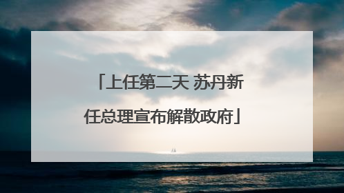 上任第二天 苏丹新任总理宣布解散政府