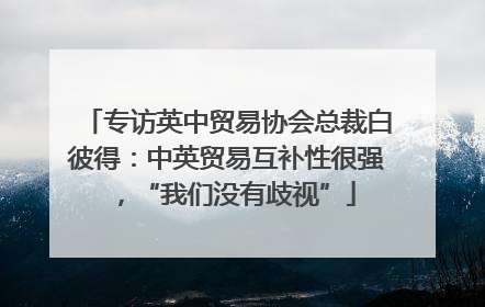 专访英中贸易协会总裁白彼得：中英贸易互补性很强，“我们没有歧视”