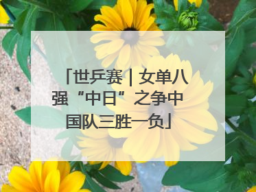 世乒赛｜女单八强“中日”之争中国队三胜一负