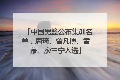 中国男篮公布集训名单，周琦、曾凡博、雷蒙、廖三宁入选