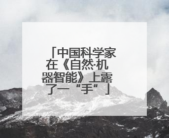 中国科学家在《自然·机器智能》上露了一“手”