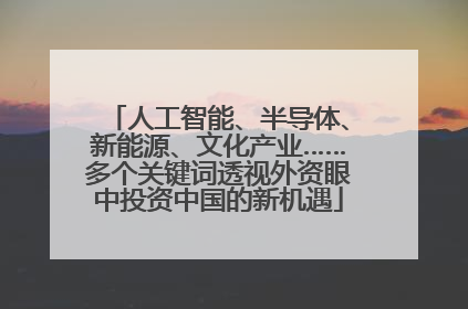 人工智能、半导体、新能源、文化产业……多个关键词透视外资眼中投资中国的新机遇