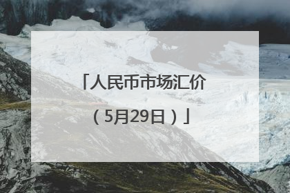 人民币市场汇价（5月29日）