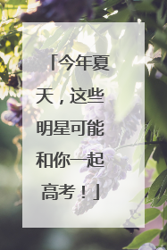 今年夏天，这些明星可能和你一起高考！