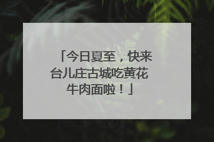 今日夏至，快来台儿庄古城吃黄花牛肉面啦！