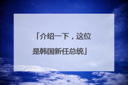介绍一下，这位是韩国新任总统