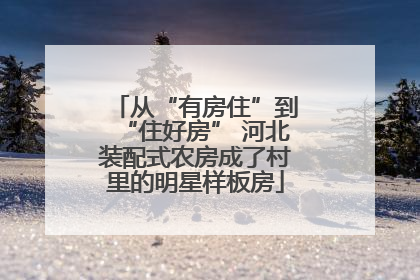 从“有房住”到“住好房” 河北装配式农房成了村里的明星样板房