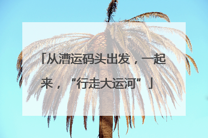 从漕运码头出发，一起来，“行走大运河”