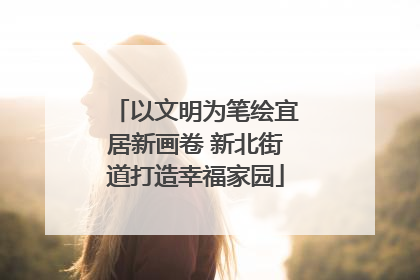 以文明为笔绘宜居新画卷 新北街道打造幸福家园