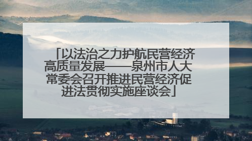 以法治之力护航民营经济高质量发展——泉州市人大常委会召开推进民营经济促进法贯彻实施座谈会