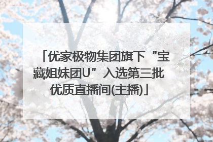 优家极物集团旗下“宝藏姐妹团U”入选第三批优质直播间(主播)
