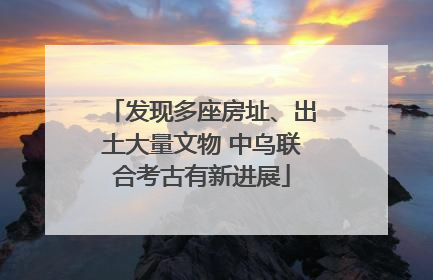 发现多座房址、出土大量文物 中乌联合考古有新进展
