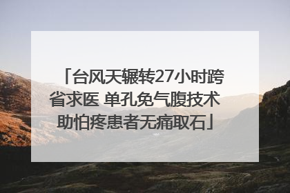台风天辗转27小时跨省求医 单孔免气腹技术助怕疼患者无痛取石