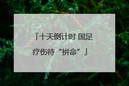 十天倒计时 国足疗伤待“拼命”