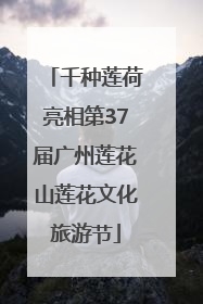 千种莲荷亮相第37届广州莲花山莲花文化旅游节