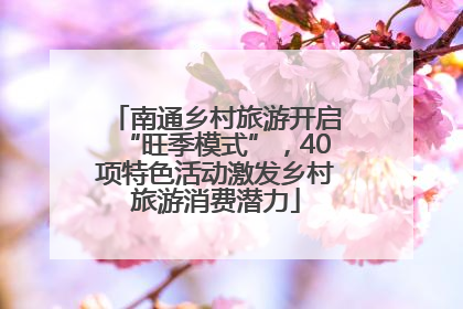 南通乡村旅游开启“旺季模式”，40项特色活动激发乡村旅游消费潜力