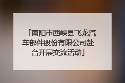 南阳市西峡县飞龙汽车部件股份有限公司赴台开展交流活动
