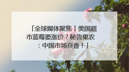 全球媒体聚焦丨美国超市蓝莓要涨价？秘鲁果农：中国市场真香！