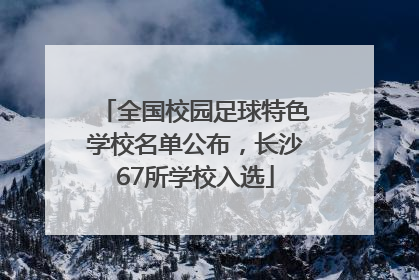 全国校园足球特色学校名单公布，长沙67所学校入选