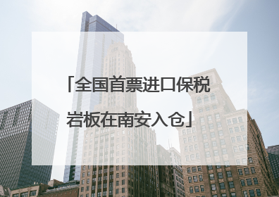 全国首票进口保税岩板在南安入仓